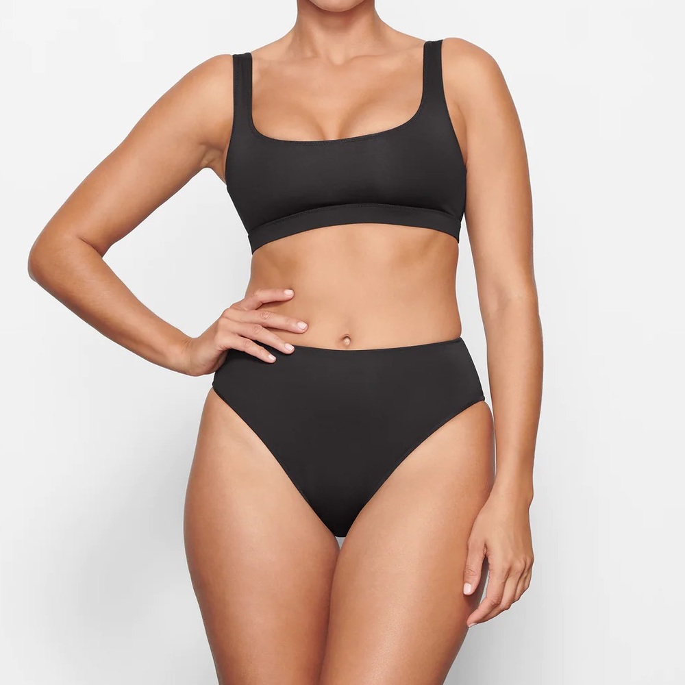 Skims Signature Swim MID WAIST BOTTOMS - Onyx - L